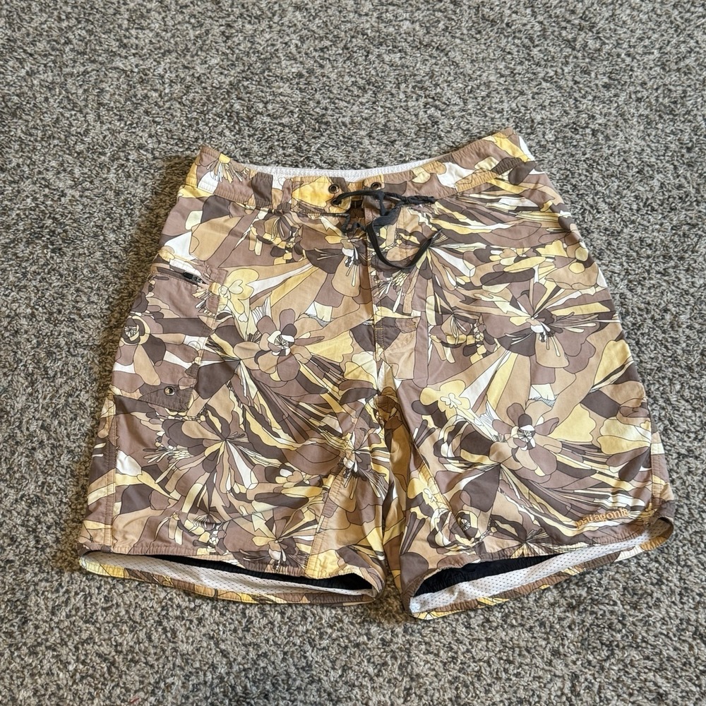PATAGONIA Mens Canoe Paddler Board Shorts Swim Trunks Multi Floral 31